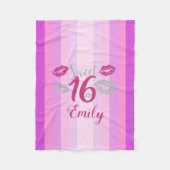 Lila Streifen und Lippen Fleecedecke (Vorderseite)