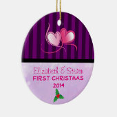 Lila Streifen und weiche Lavendel Keramikornament (Rechts)