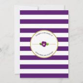 Lila Streifen Violet Stiefmütterchen Blumenkinderd Einladung (Rückseite)