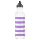 Lila Streifen, weiße Streifen, Streifenmuster Edelstahlflasche (Rechts)