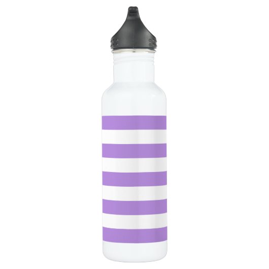 Lila Streifen, weiße Streifen, Streifenmuster Edelstahlflasche (Rechts)
