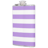 Lila Streifen, weiße Streifen, Streifenmuster Flachmann (Links)