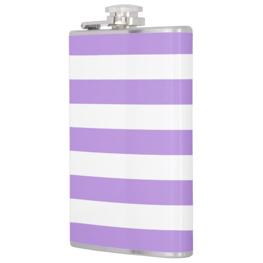 Lila Streifen, weiße Streifen, Streifenmuster Flachmann (Links)