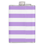 Lila Streifen, weiße Streifen, Streifenmuster Flachmann (Rückseite)