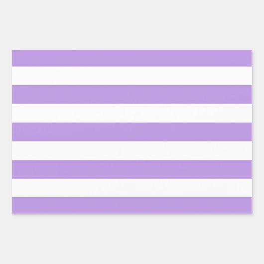 Lila Streifen, weiße Streifen, Streifenmuster Geschenkpapier Set (Vorderseite 2)