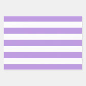 Lila Streifen, weiße Streifen, Streifenmuster Geschenkpapier Set (Vorderseite)