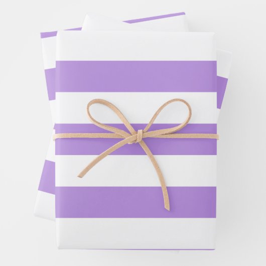 Lila Streifen, weiße Streifen, Streifenmuster Geschenkpapier Set (Beispiel)