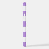 Lila Streifen, weiße Streifen, Streifenmuster iPhone Hülle (Rechte Seite)