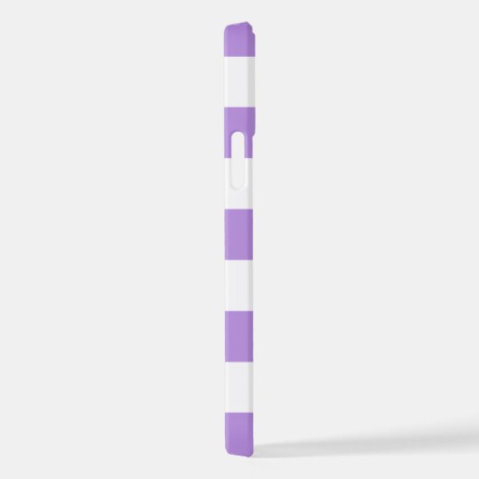 Lila Streifen, weiße Streifen, Streifenmuster iPhone Hülle (Rechte Seite)