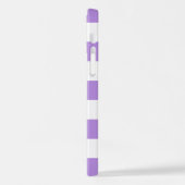 Lila Streifen, weiße Streifen, Streifenmuster iPhone Hülle (Linke Seite)