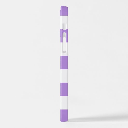 Lila Streifen, weiße Streifen, Streifenmuster iPhone Hülle (Linke Seite)