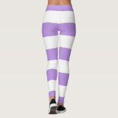 Lila Streifen, weiße Streifen, Streifenmuster Leggings (Rückseite)