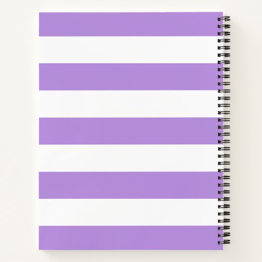 Lila Streifen, weiße Streifen, Streifenmuster Notizblock (Rückseite)