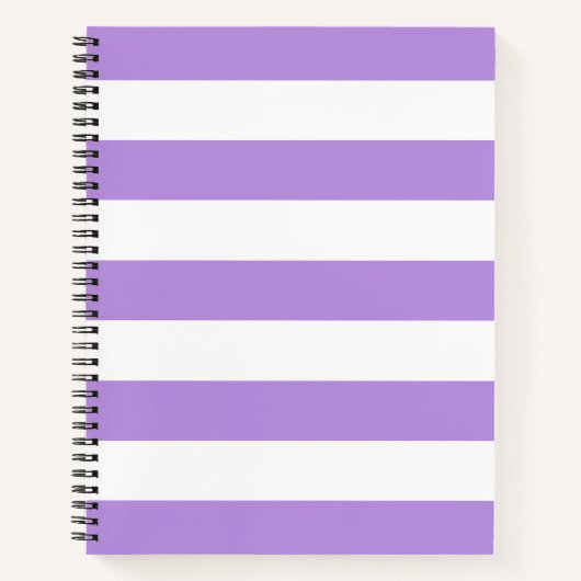 Lila Streifen, weiße Streifen, Streifenmuster Notizblock (Vorderseite)