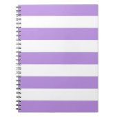 Lila Streifen, weiße Streifen, Streifenmuster Notizblock (Vorderseite)