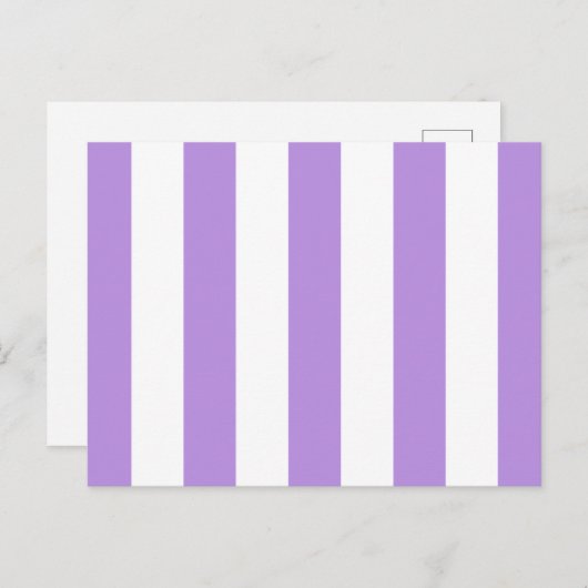 Lila Streifen, weiße Streifen, Streifenmuster Postkarte (Vorne/Hinten)