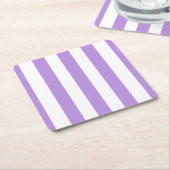 Lila Streifen, weiße Streifen, Streifenmuster Rechteckiger Pappuntersetzer (angewinkelt)