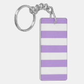 Lila Streifen, weiße Streifen, Streifenmuster Schlüsselanhänger (Vorderseite links)