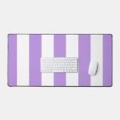 Lila Streifen, weiße Streifen, Streifenmuster Schreibtischunterlage (Tastatur & Maus)