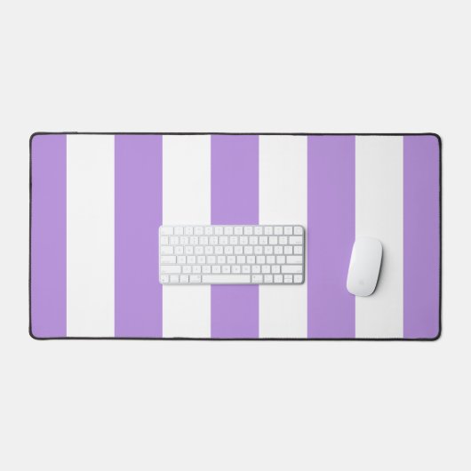 Lila Streifen, weiße Streifen, Streifenmuster Schreibtischunterlage (Tastatur & Maus)