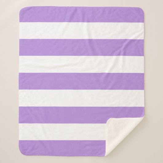 Lila Streifen, weiße Streifen, Streifenmuster Sherpadecke (Vorderseite)