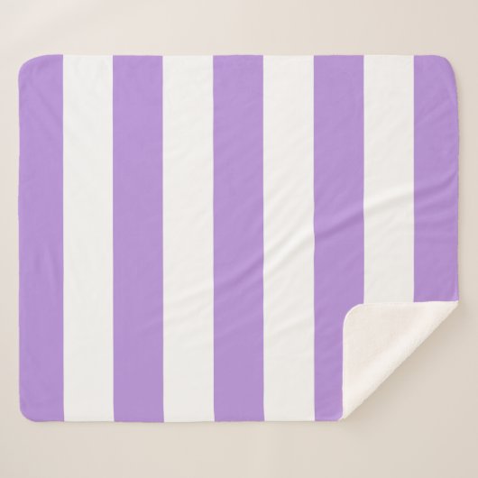 Lila Streifen, weiße Streifen, Streifenmuster Sherpadecke (Vorderseite (Horizontal))