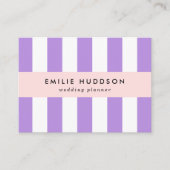 Lila Streifen, weiße Streifen, Streifenmuster Visitenkarte (Vorderseite)