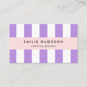 Lila Streifen, weiße Streifen, Streifenmuster Visitenkarte (Vorderseite)