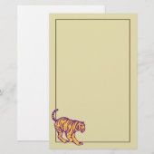 Lila Streifen Wild Cat Tiger Illustration Briefpapier (Vorne/Hinten)