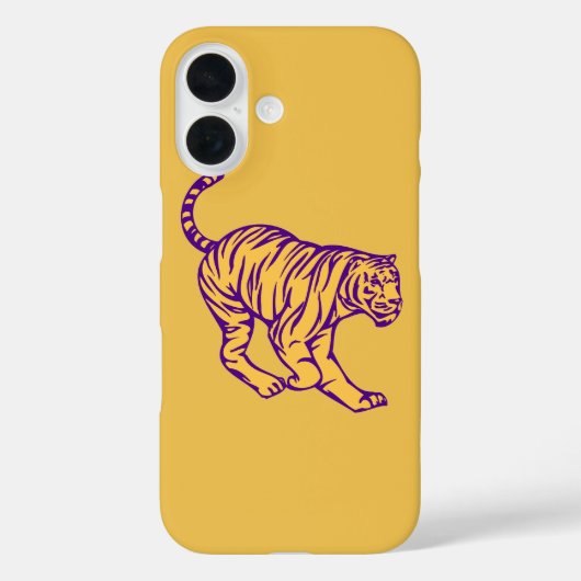 Lila Streifen Wild Cat Tiger Illustration Case-Mate iPhone Hülle (Rückseite)