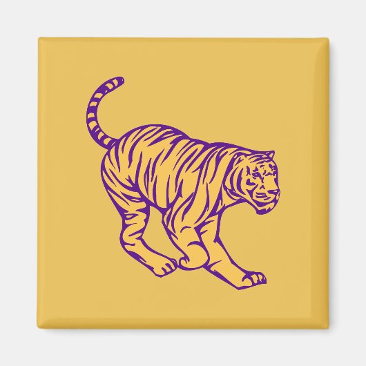 Lila Streifen Wild Cat Tiger Illustration Magnet (Vorne)