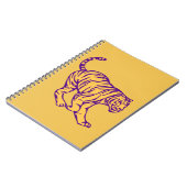 Lila Streifen Wild Cat Tiger Illustration Notizblock (Linke Seite)