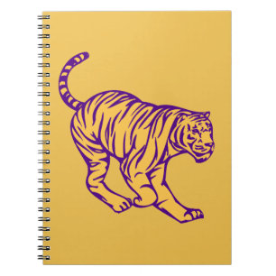 Lila Streifen Wild Cat Tiger Illustration Notizblock