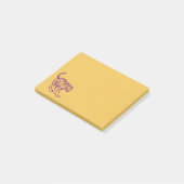 Lila Streifen Wild Cat Tiger Illustration Post-it Klebezettel (angewinkelt)