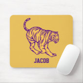 Lila Streifen Wilde Katze Tiger Personalisiert Mousepad (Mit Mouse)