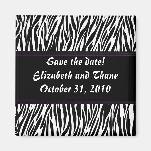Lila Streifen Zebra Print Magnet (Vorne)