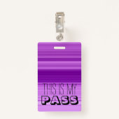 Lila Streifengrafikhalle Ausweis (Rückseite mit Klammer)