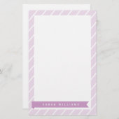 Lila Streifenmuster Briefpapier (Vorne/Hinten)