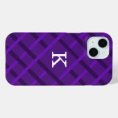 Lila Streifenmuster-Design einzelnes Initial Case-Mate iPhone Hülle (Rückseite (Horizontal))