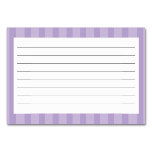 Lila Streifenmuster-Rezeptkarten Tischnummer (Rückseite)