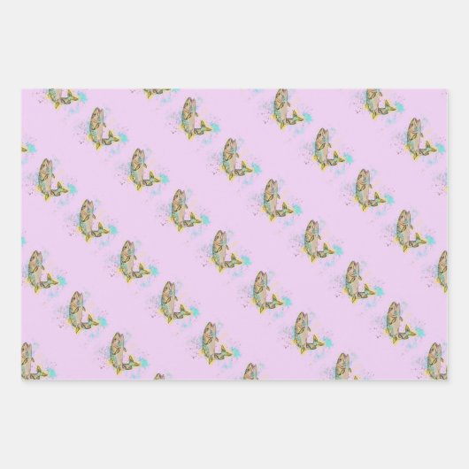 Lila Streifenpapierblätter für Regenbogenpressen Geschenkpapier Set (Vorderseite 3)