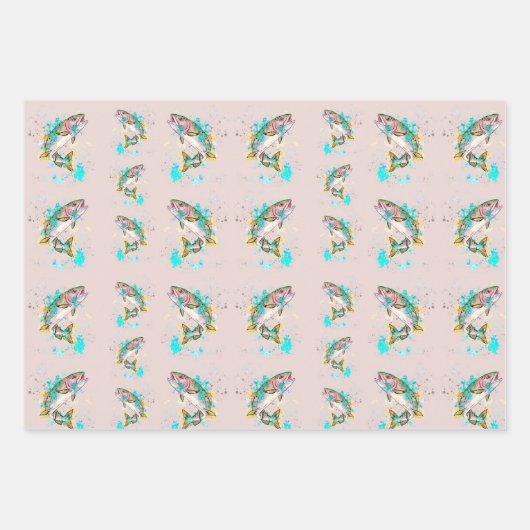 Lila Streifenpapierblätter für Regenbogenpressen Geschenkpapier Set (Vorderseite 2)