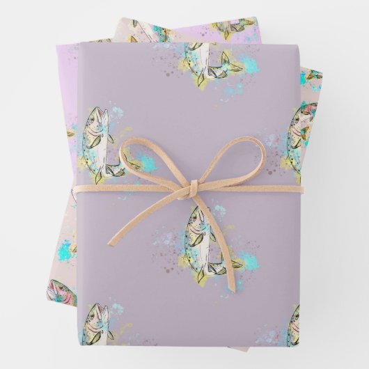 Lila Streifenpapierblätter für Regenbogenpressen Geschenkpapier Set (Beispiel)