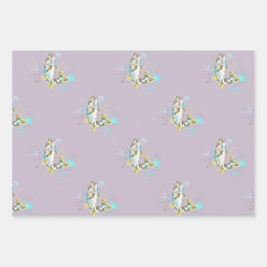 Lila Streifenpapierblätter für Regenbogenpressen Geschenkpapier Set (Vorderseite)