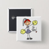 Lila Strichmännchen-Cheerleader-T - Shirts und Button (Vorne & Hinten)