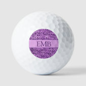 Lila Strick Design kundenspezifische Monogram Lady Golfball (Vorderseite)