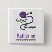 Lila Strick schnell, Die warm Button (Vorderseite)