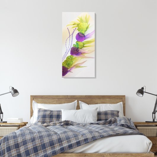 Lila Strikes 16" x 32" Canvas drucken Leinwanddruck (Insitu (Schlafzimmer))