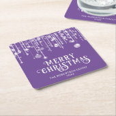 Lila String Lights Party Rechteckiger Pappuntersetzer (angewinkelt)