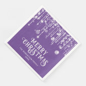 Lila String Lights Party Serviette (Ecke)